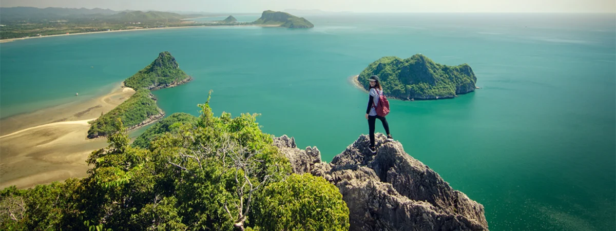 Khao Lom Muak summit view over the three bays